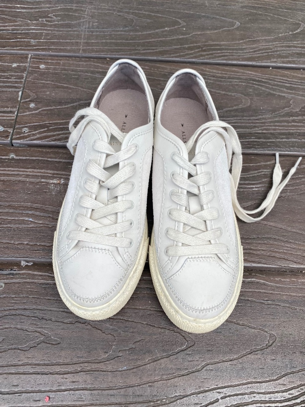 AllSaints Milla Low-top Sneakers in Chalk White, Women’s Size 8